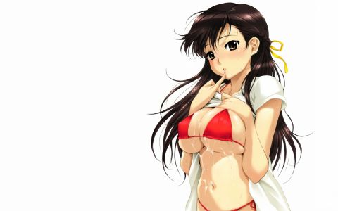红色比基尼美少女图片